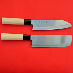 Santoku + Nakiri cuchillo de cocina Acero inoxidable 165mm Japón 