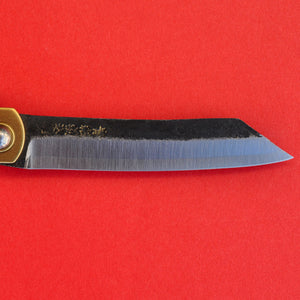 крупный план увеличить  клинка Японский карманный нож NAGAO HIGONOKAMI 97мм Японии чёрное лезвие Япония Японский Aogami