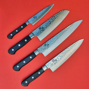 Knife set 4 KAI hammered Stainless steel GYUTO SANTOKU IMAYO all 4 knives