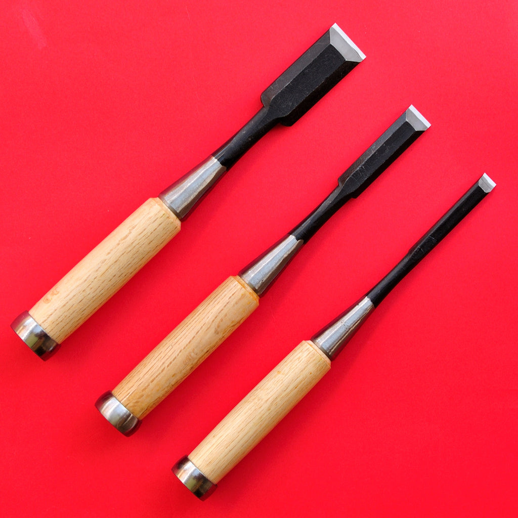 Conjunto de 3 Tōgyū Cinceles de madera oire nomi Japón Japonés