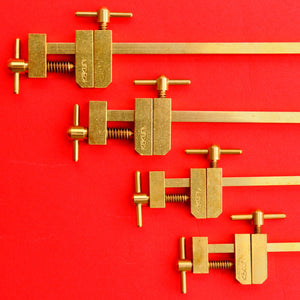 KAKURI Hatagane Brass bar clamps clamp made in Japan all 4 models close up